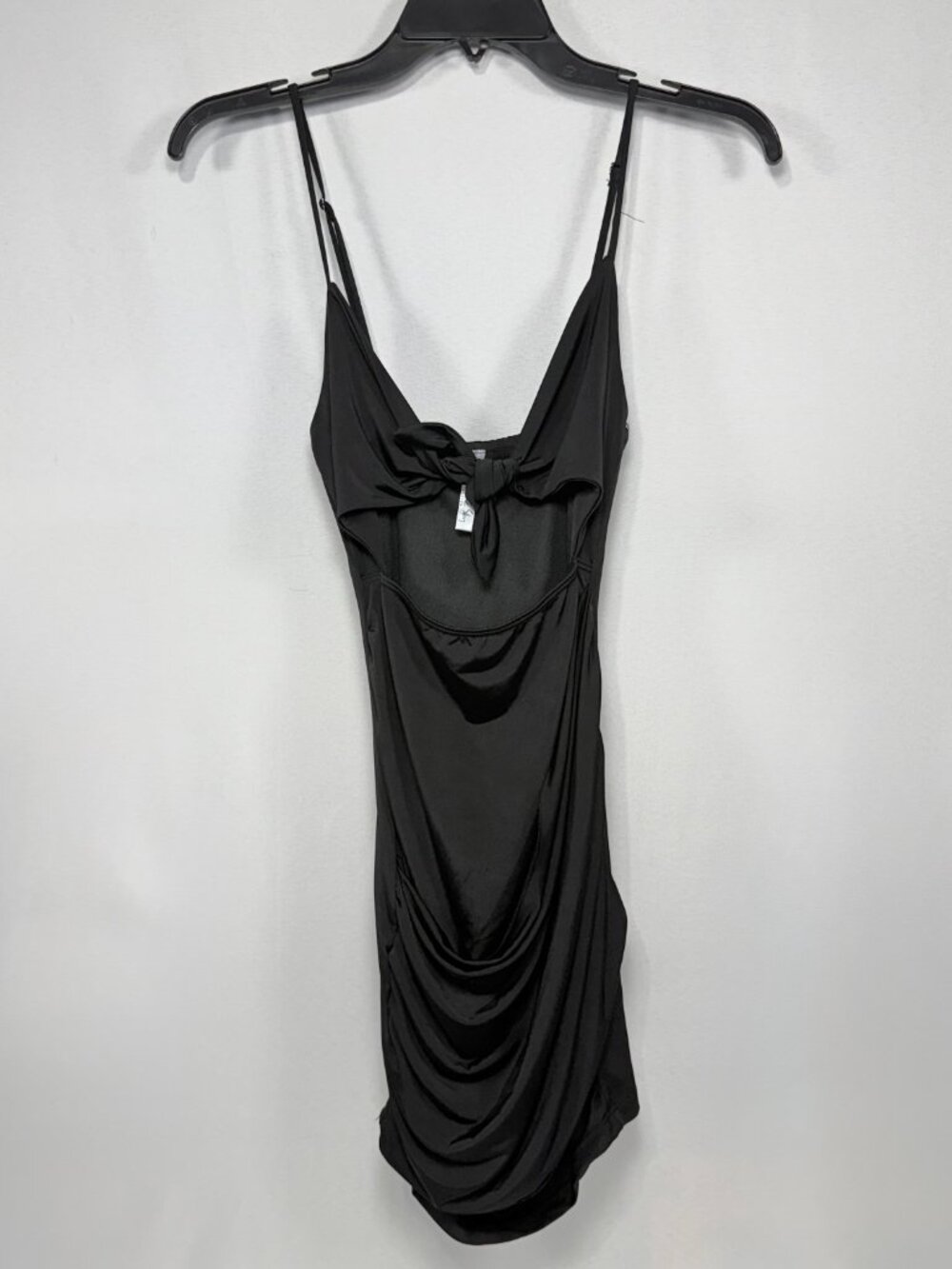 Draped Knot Cutout Lucy in the Sky Black Polyester Mini Dress Size XS - Picture 2 of 9